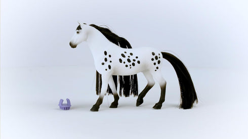 Schleich Horse Club Sofia's Beauties, Knabstrupper Stallion Beauty Horse with Brushable Hair, 8pc Styling Figurine