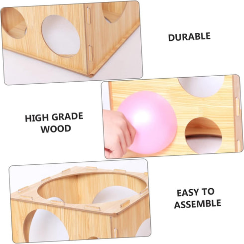 Toyvian Box Balloon Hole Sizer Balloon Sizer Cube Collapsible Balloon Measuring Tool Balloon Column Sizer Diy Balloon Sizer Tools Balloon Sizes Measuring Tool Wooden Foldable Measurer