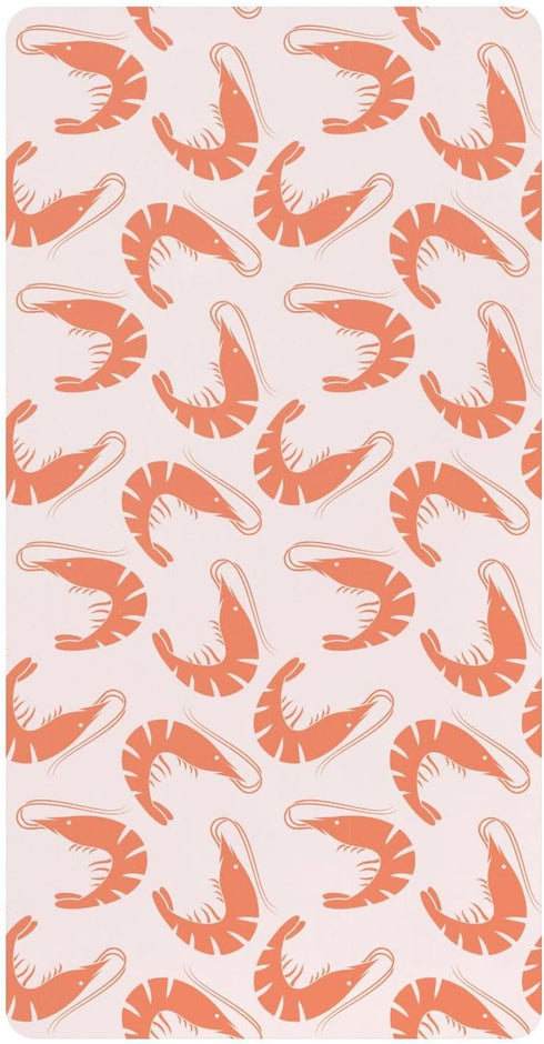 KEIGE Shrimp Seafood Fitted Crib Sheet for Girls and Boys,Soft Breathable Cotton Pack