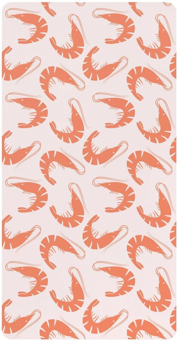 KEIGE Shrimp Seafood Fitted Crib Sheet for Girls and Boys,Soft Breathable Cotton Pack