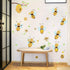 Yellow Bee Wall Stickers, Flower Beehive Branch Wall Decals Art Decor for Kids Bedroom Nursery Playroom