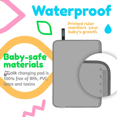 (27.5 19.7 inch) 3D Toolik Baby Diaper Changing Pad, Extra Large x Waterproof Mat for Stroller Walks or Diaper Bag