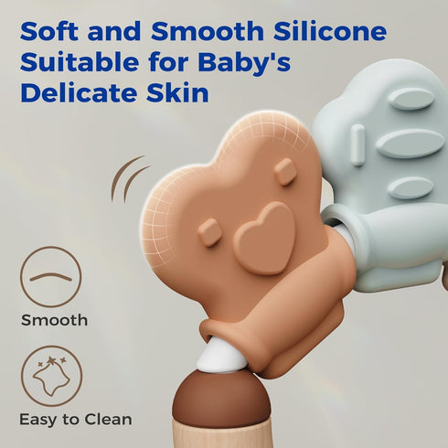 evoceler 0-6 (30 50 70 -10 0-18+ Softness Staged Baby Teething Toys with Rattles for Months Super Soft, Soft, Regular)