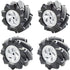 Premium 97mm Omni Directional Tire Mecanum Wheel for AGV Robot Car Chassis, 4pcs Metal 6mm Coupling Motor Connector for