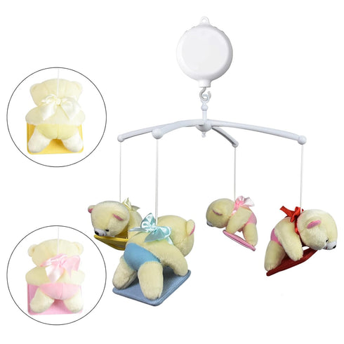 12 3 Little Bear Baby Crib Mobile with Soothing Lullabies & Modes - Adjustable Nursery Mobiles for Boys & Girls