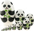 Cute Animal Theme Black and White Panda Egg Shape Wooden Nesting Dolls Set - 10 Pieces for Kids Toy
