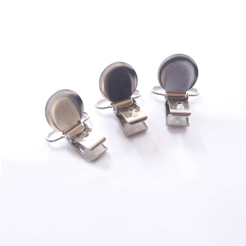 1" Holders/Bib/Dummy (50pcs) Pacifier Suspender Clips, Pacifier Clips with Plastic Teeth Insert to Protect Fabric