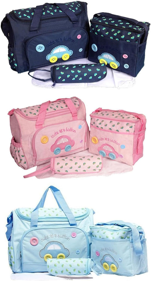 Decours 4Pieces Set Set Oxford Fabric Baby Diaper Bag Baby Diaper Ideal For Travel Shopping Or Walks Pram