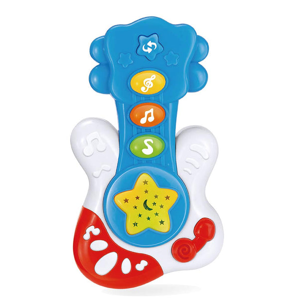 WEofferwhatYOUwant Baby Guitar - Musical Toy with Play Along Guitar Riffs & Bedtime Projector Lights for Babies 6+