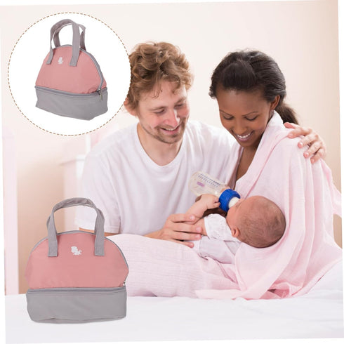 ibasenice Portable Breast Milk Storage Bag for Travel Insulated Cooler Pouch Adjustable Strap Milk Organizer