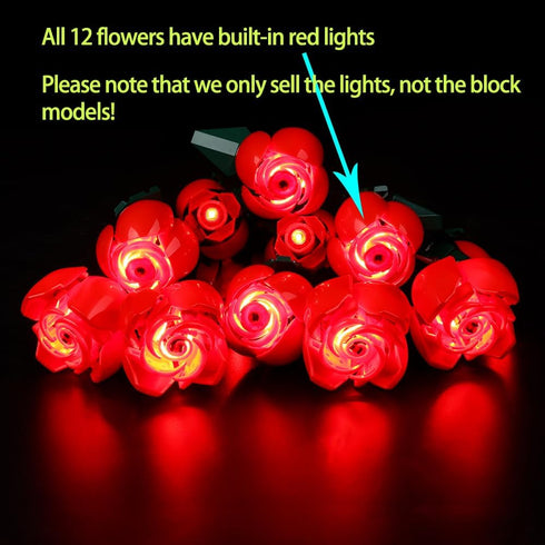 Kyglaring LED Light Kit for Lego Icons Roses Bouquet 2024 Building Set, Lighting Kit Designed for Lego 10328 Botanical