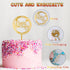 10-Pack Happy Birthday Cake Toppers, Gold Acrylic Cake Supplies, 4inchx6inch