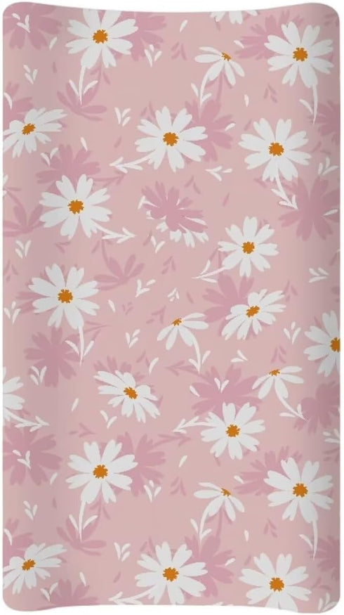 Psesaysky Daisy Changing Table Cover Waterproof Nursery Pad Change Cover Breathable Stretchy Diaper