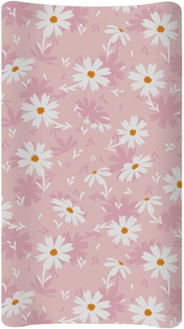 Psesaysky Daisy Changing Table Cover Waterproof Nursery Pad Change Cover Breathable Stretchy Diaper