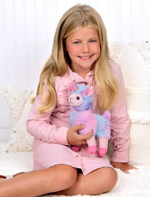Bearington Luna Llamacorn Plush, 10 Inch Rainbow Llama Stuffed Animal