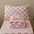 Set 4 Set Set KAREVER Grid Toddler Bedding Pink White Checkered Pieces Crib Bed Kids Pliad Comforter