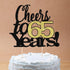 LVEUD Black Font Golden Numbers Cheers to 65 Years Happy Birthday Cake Topper for Wedding, Anniversary, Birthday Party