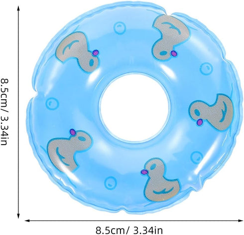 Toyvian 10pcs Mini Swim Rings - Inflatable Doll Lifebuoy Pool Toys for Dollhouse Accessories