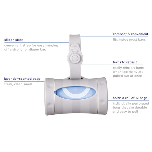 Ubbi Weighted Baby Wipes Dispenser for Diaper Bags - Lavender Scented by