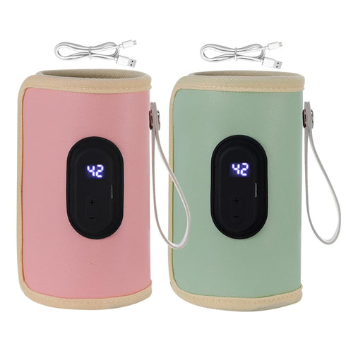 BEAHING 18W 2, Portable Bottle Warmer Quick Heating Baby Bottle Warmer Temperature Adjustable USB Baby Bottle Heater