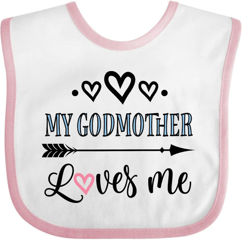 inktastic My Godmother Loves Me - Godchild Baby Bib for Special Occasions