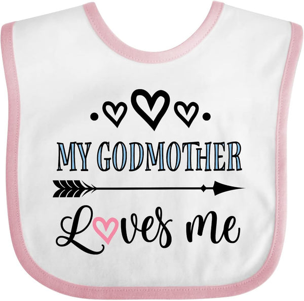 inktastic My Godmother Loves Me - Godchild Baby Bib for Special Occasions
