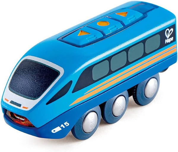 Hape Remote Control Engine Train | Kids Railway Toy with App or Button RC Vehicle, Blue
