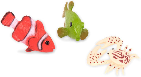 60pcs Playset 3+ Terra by Battat Tropical Fish & Crab Toys Mini Plastic Ocean Animal Figurines for Kids Realistic Sea