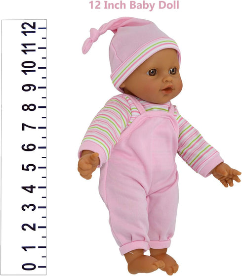 12" The New York Doll Collection Sweet Hispanic Twin Dolls Play Baby Dolls - Doll Pacifier Included