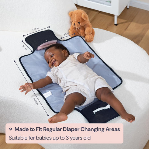 Set Navy Blue Portable Changing Pad with Camo Diaper Bag