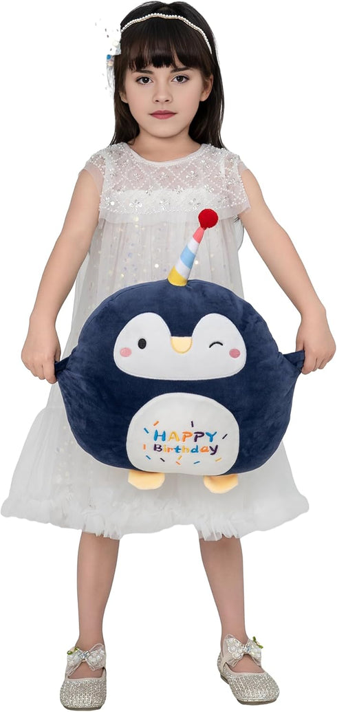 12 Inch Soft Penguin Plush Hugging Pillow - Cute Birthday Penguin Stuffed Animal for Kids, Valentine, Christmas