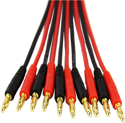 2 PCS XT30 Plug Male to 4mm Banana Plug Bullet Connector Charging Extension Cable with 11.8in 16AWG Silicone Wire