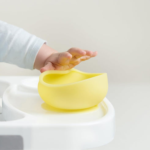 Olababy 100% Silicone Suction Bowl with Lid, Blueberry | Essential for Independent Feeding, Baby Led Weaning