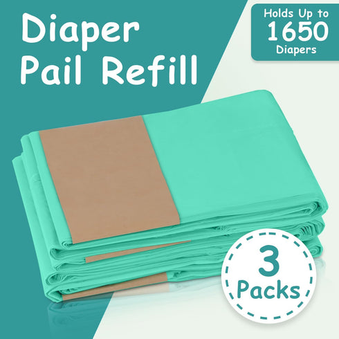 Pails/3 Pack/Versatile 1650 Sloyar Refills Compatible with DEKOR CLASSIC Diaper and Functional/Suitable for Seniors