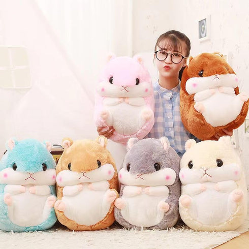 Hamster Plush Toy, Gray Hamster Stuffed Animal Pillow, Birthday Xmas Gift for Kids (15.7''x11.8'')