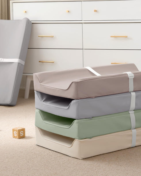 Cozy Blissful Diary Vegan Leather Baby Changing Pad with Waterproof & Wipe-Clean PU Cover, Standard Size Diaper