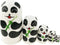 Winterworm 5.1” Cartoon Panda Russian Nesting Dolls, 5 Pieces Handmade Stacking Toys