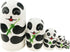 Winterworm 5.1” Cartoon Panda Russian Nesting Dolls, 5 Pieces Handmade Stacking Toys