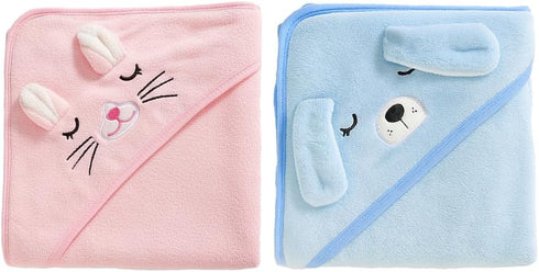 Made by Kalos Set (2pcs, Kalos Baby Towel with Hood for Girls, Boys - Soft, Absorbent, Cotton Blend Hooded Baby Towels