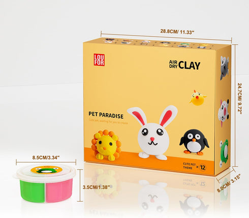 LOUFOR Air Dry Clay Kits - Modeling Clay for Kids, Ultra Light & Soft, Safe & Non-Toxic, DIY Air Dry Clays Kit