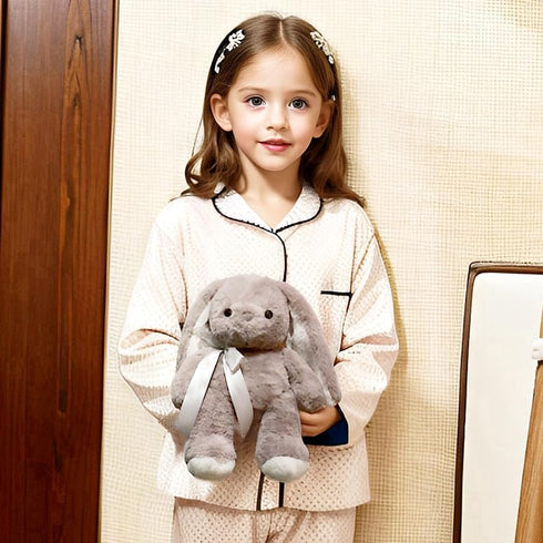 uoozii Non-Shedding 12" Weighted Bunny Stuffed Animal - Microwavable & Coolable Plush Pillow Gift for Kids & Adults