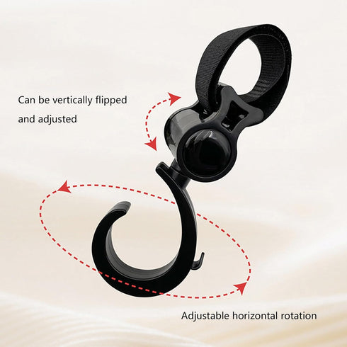 XEGZLH 360 Degree Rotating Strollers Accessory Hanger Clip Hook Designing Easy Installation Without Tool Required