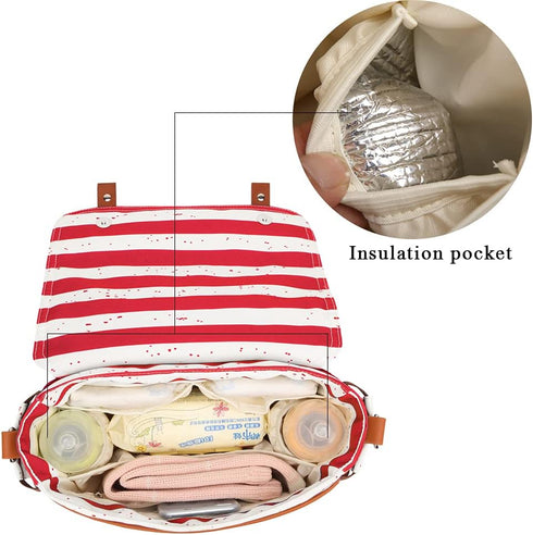 Baby Diaper Stroller Bag, Classic Stripes Diaper Caddy Tote for Baby Stroller
