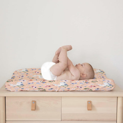 Watercolor Llama Boho Floral Leaves Baby Changing Pad Cover, Soft Breathable Fitted Diaper Changing Table Sheets Mats