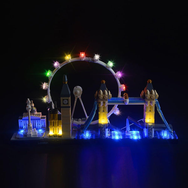 Upgraded Light Kit for Architecture London Skyline Collection - Compatible with 21034 Landmark Building Bricks Model