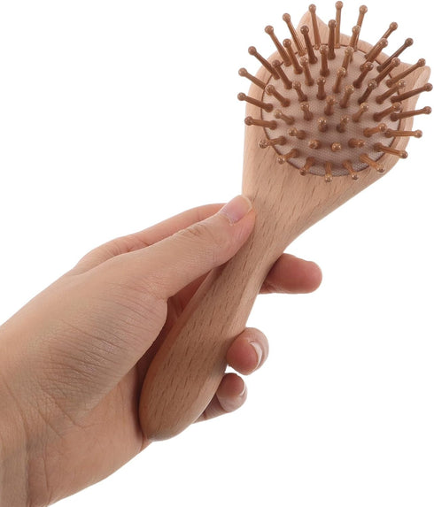 KITCHENKARATLY 3pcs Set: Newborn Bathing Brush and Comb Infant Hair Tools with Cat Head Wool Comb - Cat Airbag Detangle