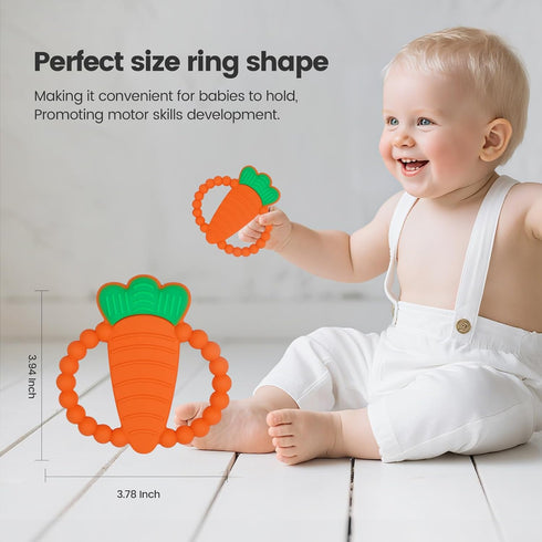 0-6,6-12 Silicone Baby Ring Teether Toy,Must Haves Teething Relief Chew Toys for Months Boys and Girls,Newborns