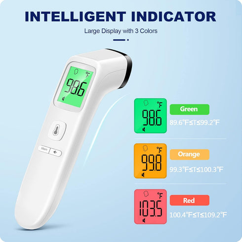 No-Touch Thermometer for Adults and Kids, Accurate Digital Baby Thermometer with Fever Alarm & Silent Mode