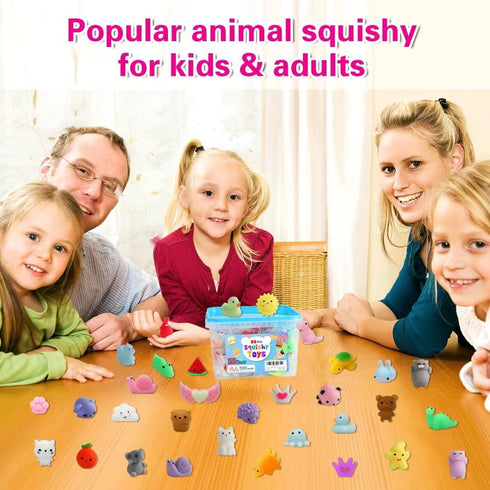80Pcs 4-8, Party Favors for Kids Kawaii Squishies Mochi Squishy Toy Bulk Fidget Sensory Toys Birthday Gifts for Boys