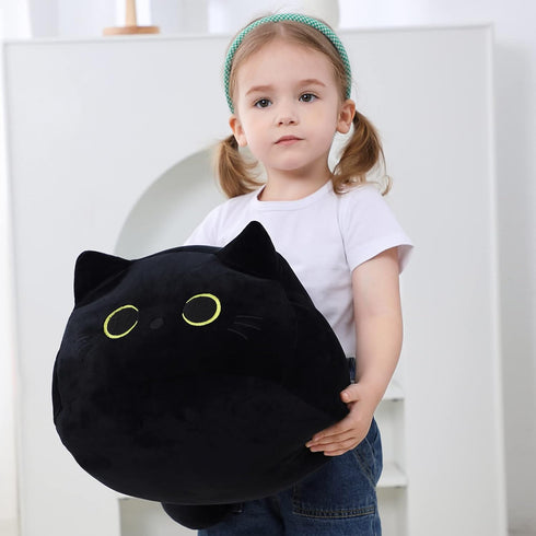 16'', WeBingo Black Cat Plush Toy Giant Cat Stuffed Animal Plushies Pillow for Girl Boy Kid Adult, Large Big Soft Gift